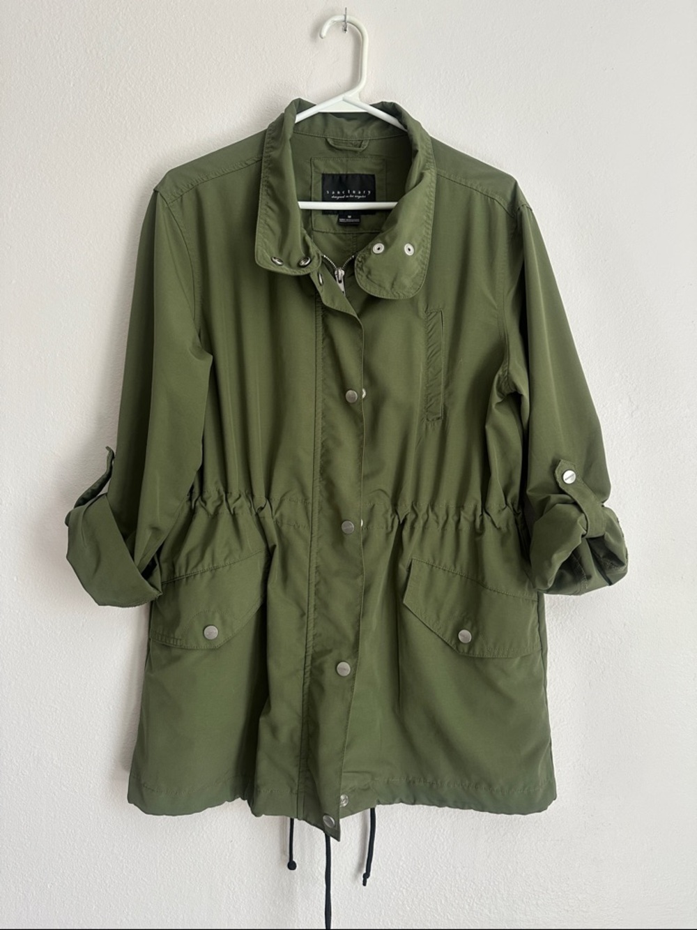 Sanctuary Olive Green Utility Jacket with Drawstring Waist